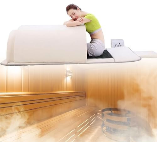 Dôme De Sauna Infrarouge,Couverture Vapeur Pour Sauna à Domicile,Sauna Infrarouge à Couverture Complète à 360° Pour Une Personne Avec Tapis Chauffant En Pierres Thérapeutiques,Pour Soins Ovaires,White
