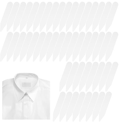 Ymapinc 50 Stück Hemd Kragenstäbchen 5,5 X 1cm Kragenstäbchen Herren Wasserdichte Unsichtbare Hemdkragenhalter Langlebige Hemdkrageneinsätze für Herrenhemden Damenhemden