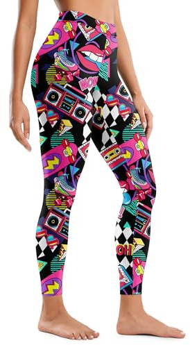 tiorhooe 80s Leggings for Women UK Tie Dye Leggings Ladies Gym Yoga Pants Women Summer Graphic Sports Tights