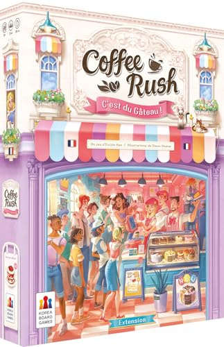 Asmodee - Coffee Rush - Expansion: Det är en tårta! - Korea Boardgames - Brädspel - Coffee Shop Management Game - från 8 år - Svensk version