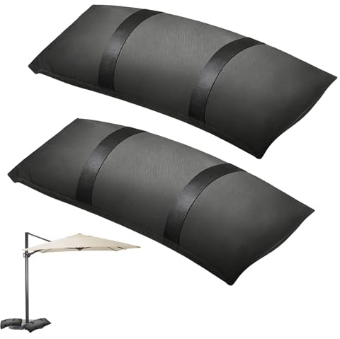 HZOUHONG Sac de Sable Poids de Lestage 70x25cm pour Pied de Parasol Lester, Remplissables 20 Kg Sandbag 600D Oxford Sac Lesté, Noir Sacs de Poids Lestage Sable pour Tentes, Trampoline, Parasol