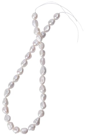CRAFTHROU Collana di Perle Barocche Naturali Circa 35 Perle Bianche 9-10mm per Bigiotteria Fai da Te per Feste e Uscite Amici