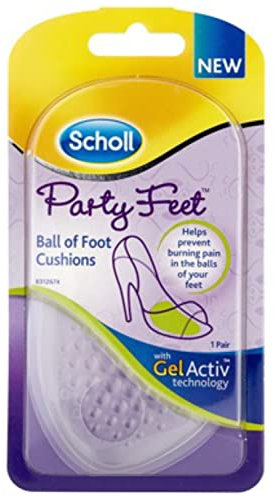 Scholl Party Feet Coussin en gel pour la plante des pieds avec technologie GelActiv, antidérapant, aide à prévenir les douleurs au pied, convient à la plupart des chaussures, y compris les talons