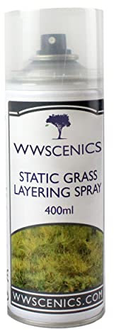 War World Scenics Static Grass Layering Spray 400ml – Adhesive for Model Railway Scenery, Wargaming Terrain & Dioramas
