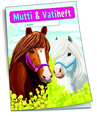 Trötsch Mutti und Vatiheft Pferde: A6, 48 linierte Seiten, mit Klarsichtumschlag