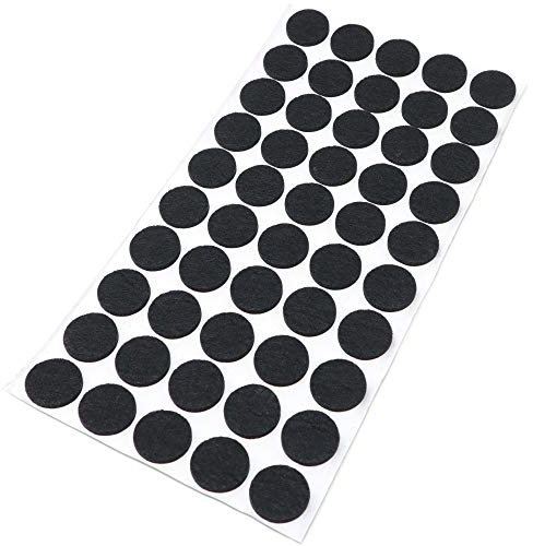Adsamm® / 50 x deslizantes de Fieltro autoadhesivos/Negro/ø 20 mm/Redondo/Deslizantes de Fieltro para Muebles de 3,5 mm de Grosor/Deslizantes para Muebles y Suelos
