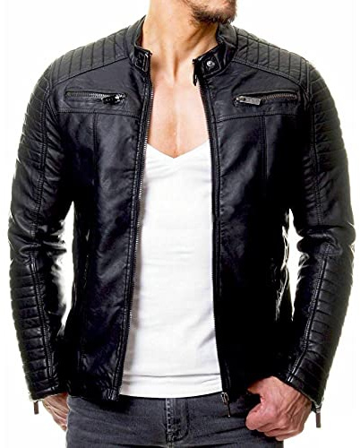 NUSGEAR 2022 Hombres Chaqueta de Cuero,Invierno otoño Cuero de la Piel PU Chaqueta de béisbol Abrigo de Pieles Impermeable a Prueba de Viento Ropa de moto Chaqueta Talla grande caliente Chaqueta