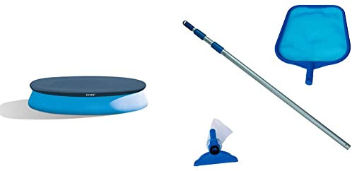 Intex 28022 Copripiscina Easy Cm 366 Art. Pulizia E Manutenzione Piscina Gioco Estivo 374, 366 cm & Kit manutenzione piscina accessori piscina set pulizia piscina 2 pezzi