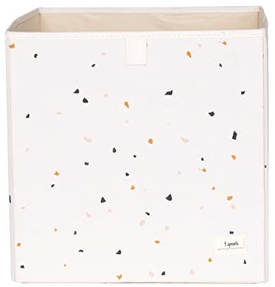 3 Sprouts - Faltbox – Stoffbox für Kallax Regal, Aufbewahrungsbox für Kinderzimmer, 33x33x33 cm - Terrazzo Creme