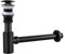 KINKIBOS Design Siphon mit Pop Up Ventil Ablaufgarnitur für Waschbecken, Siphon 1 1/4 zoll aus Messing Abflussgarnitur Abfluss für Bad, Geruchsverschluss inkl. Dichtungen, Schwarz Retro