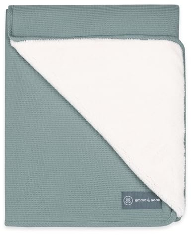 emma & noah Premium Kuscheldecke für Babys, 95x75 cm, Flauschig und Atmungsaktiv, Bio-Baumwolle, Oeko-TEX Standard 100, Als Babygeschenk oder als Kinderwagendecke (Essential Mint)