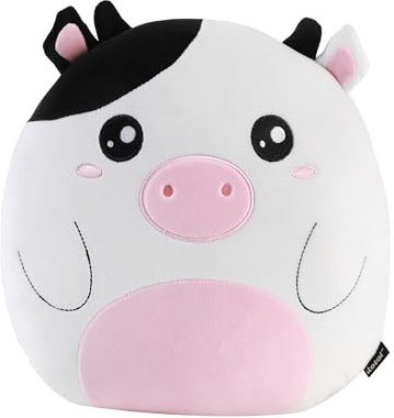 I-TOTAL ® - Dekokissen für Kinder/Wohnzimmer, Flauschiges Stoffkissen in Form (Cow)