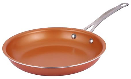 Innovacook Copper Ceramic Frying Pan 24cm, Long Lasting Pan, Innovative Cookware, Double Layer Coating Pan, Suitable for All Cooking hobs, Copper Style - Orange