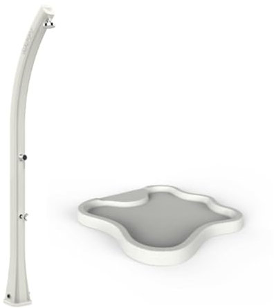 Solardusche Happy 120 Arkema 23 l mit Waschtischarmatur > mit Duschtasse Weiß > Weiß