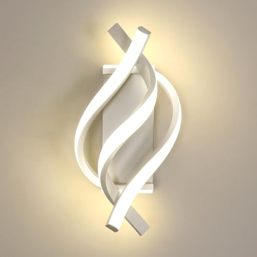 Comely Lámpara Pared Interior, 22W 2500LM Lampara Pared LED Moderno, Aplique de Pared para Dormitorio Luz Neutra 4500K para Dormitorio Salon Pasillo Escalera Comedor Estudio, Blanco