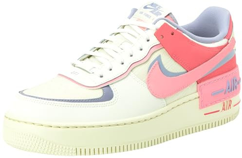 NIKE Damen Air Force 1 Shadow Sneaker, Sail Coral Chalk Sea Coral Indigo Haze, 42.5 EU