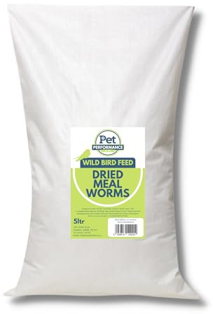 Copdock Mill Pet Performance Dried Mealworms for Wild Birds High Protien Natural Wild Bird feed 5L Bulk Bag aprox 800g High Energy Garden Birds Food