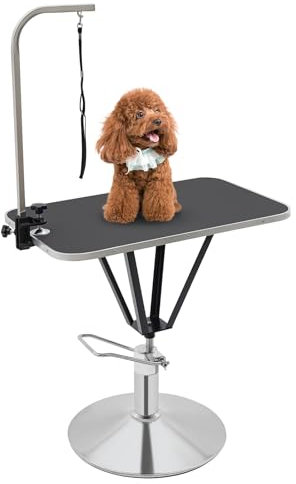 Tragbarer Haustierpflegetisch Hundepflegetisch für Haustier,Trimmtisch für Hunde, Hundefriseur Tisch Hund Schertisch, höhenverstellbar (Schwarz)