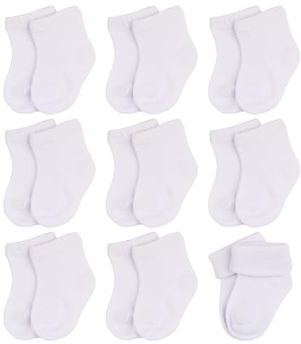DMNQ 9 Piezas Calcetines Recién Nacido Bebé Algodón Niños Pequeños de Corte Medio para Niño Niña Respirable Deportivos (0-6 Meses)