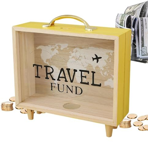 Marco de caja de sombra de boletos - Caja de memoria decorativa, Caja de talones de conciertos deportivos | Vitrina de recuerdos transparente con diseño de avión, caja de ahorro con mapa del mundo par