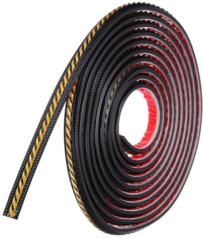 sourcing map Moldura de despegar y pegar para paredes, 1.5 cm x 4.9 m, flexible, autoadhesiva, para paneles de pared, borde de papel tapiz para bricolaje, zócalo de pared, negro/dorado