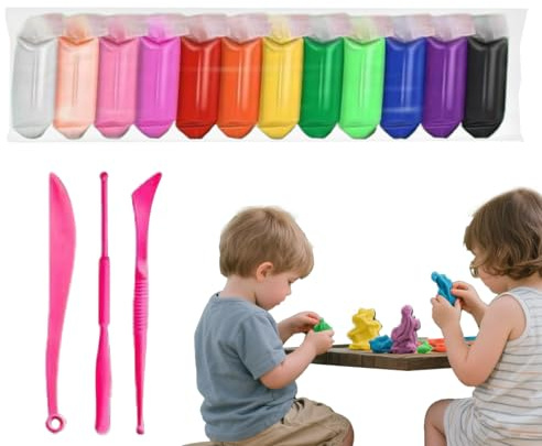 Yuemeuy Kit de Sculpture en Argile pour, Set de Sculpture Multi-Colorés, Jouets Créatifs Non Collante avec Couleurs Vives pour Activités Manuelles à la Maison, École, Filles et Adultes