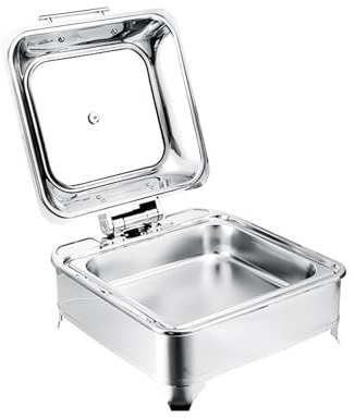 Calco più caldo quadrato in acciaio inossidabile a pressione idraulica set di piatti a buffet - piatti di riscaldamento elettrico buffet r con copertura di vetro grande rivestimento grande per hotel