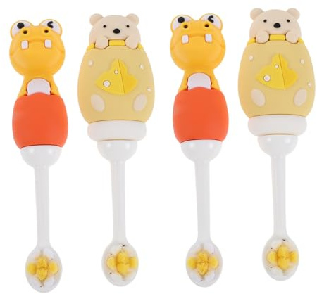 WEKAMOS 4 Piezas Cepillo de Dientes Infantil Extra Suave Cerdas Ultraligeras para Bebés y Pequeños Cabezal Compacto para Limpieza Eficaz Diseño Ergonómico para Manos Pequeñas para Higiene