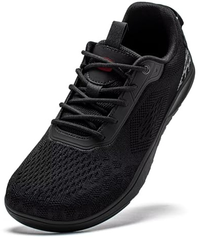 HOBIBEAR Unisex Wide Toe Minimalist Barefoot Shoes Trail Running Shoes（Black,UK 7.5）