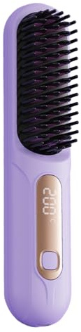 Plancha Para El Cabello Sin Cable,Mini Plancha Para El Pelo Con 3 Temperaturas Y LED | Peine Estilizador De Viaje - Para Viaje Hogar Estilizado Rizado Mujeres Niñas Fiesta Negocios Exterior
