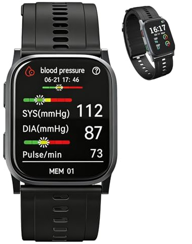 Blood Pressure Monitor Watch with FDA 510(k) Clearance, Smart Blood Pressure Monitor Watch with Heart Rate,Blood Oxygen (Wellness), Pedometer, Medical Watch for Health Data Monitor (Gunmetal)
