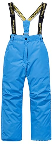 2026 Pantalones de Esquí Traje de Nieve para Niños Todo Clima Aislado Resistente al Viento Chaqueta y Pantalones de Esquí Térmicos Ropa de Invierno para Niños, azul, 13-14 años