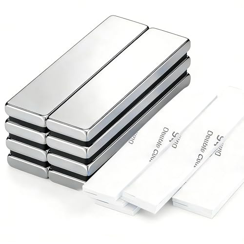 8Pcs Heavy Duty Neodymium Bar Magnets, 60x10x3mm Industrial Strength Magnet