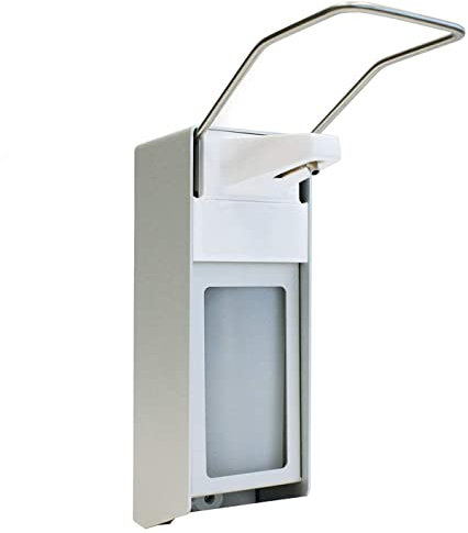 Desinfektionsmittelspender 1000 ml Langarm | Wand-Spender hochwertiges Aluminium inkl Befestigungsmaterial | Dosier-Pumpe für Desinfektionsmittel & Seife | Sterilliumspender Universalspender