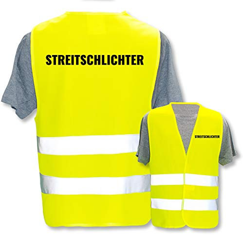 Bedruckte Marken-Warnwesten mit ISO-Leuchtstreifen * Standard- oder Reflex-Druck * Schule, Warnweste Begriffe Schule:Streitschlichter, Farbe + Größe:Gelb (S)