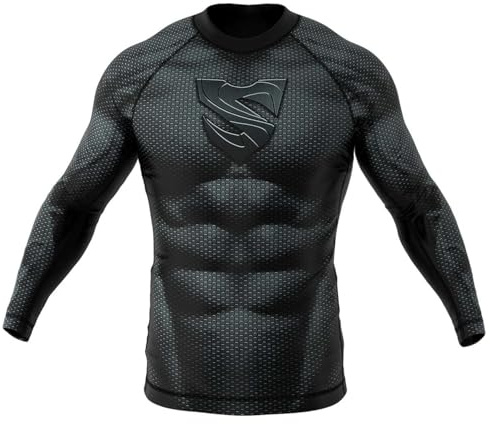 SMMASH Rashguard Homme Haut De Sport T Shirt Manche Lounge Tee Shirt De Compression MMA Running Sport Boxe MMA RDX Kickboxing Krav Maga Respirant Résistant EUA