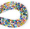 PandaHall - 5 hebras de cuentas redondas de cristal Millefiori hechas a mano de 6 mm con una sola flor para hacer joyas, colores mezclados al azar