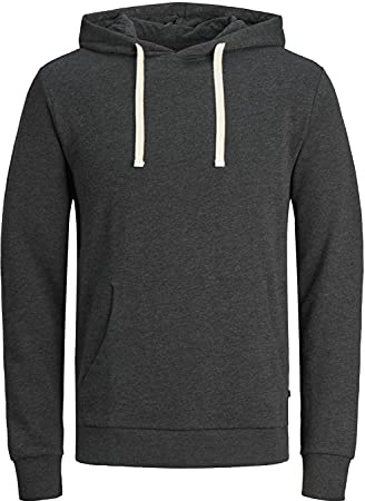 JACK & JONES Jjeholmen Sweat Hood Noos huvtröja, Grå (Light Grey Melange/Reg Fit), XL