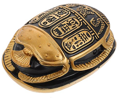 HOMSFOU Escarabajo de Resina Escarabajo Egipcio Egipcio Adorno de Mesa Modelo Insecto Esculturas Antiguas para Oficina en el Hogar Decoración Coleccionable