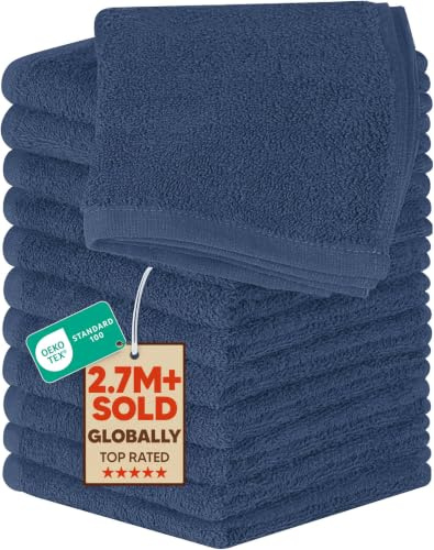 Utopia Towels 12 Pack Premium 100% Ring Spun Cotton Hand Towels, Highly Absorbent and Soft to the Touch (Navy Blue)