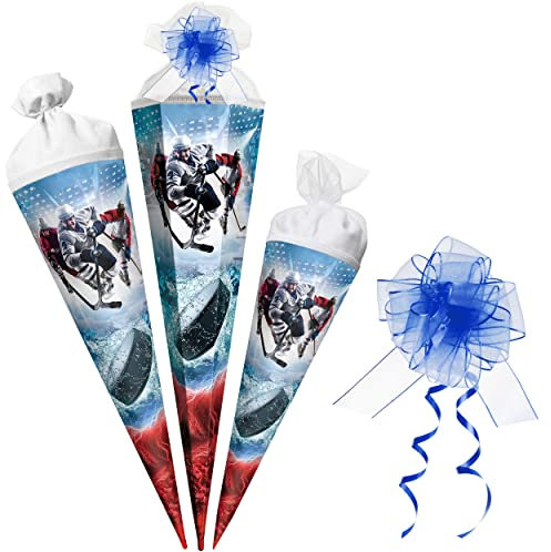 alles-meine.de GmbH Schultüte - Eishockey/Eissport 35-85 cm Größe wählbar mit/ohne Holzspitze - Zuckertüte - Zubehör - passende kleine Deko Schultüten - Zuckertüte - ..