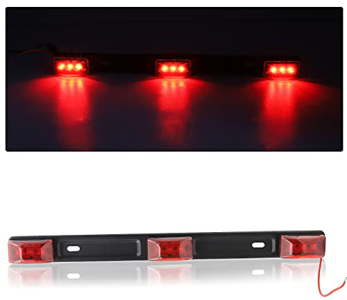 38,1 cm 9 LEDs rote Anhänger-Lichtleiste aus Edelstahl, Identifikation, Lauf-ID-Leiste, Markierung, Rücklichtleiste für Motorräder, Boote, Anhänger, 1 Stück