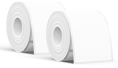 SUPVAN T50M Series Label Maker Tape, 50mm × 80mm, 2 Rolls, Black on White