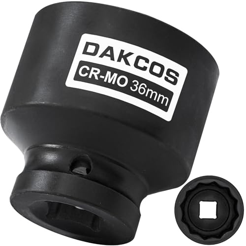 DAKCOS 36 mm Slaguttag 1/2, Hylsa Tolvkant, Cr-Mo