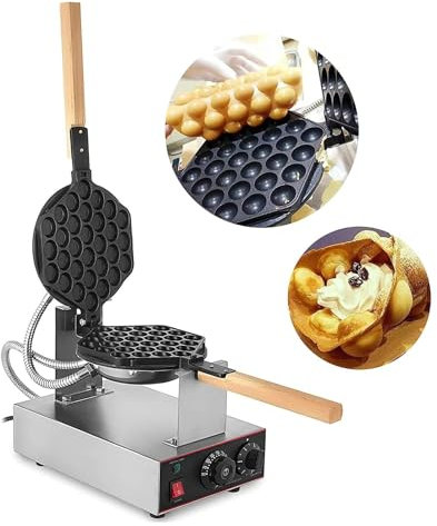 LXWKAI Gaufrier à Bulles Commercial, gaufrier antiadhésif à 30 Trous rotatifs, température 50-250 ℃, Four à Gril pour feuilletés, Style Hong Kong, œufs, Muffins, gâteaux Eggettes