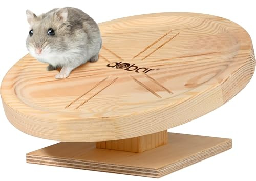 Plato Spidi de Madera Maciza para Animales pequeños, Plataforma silenciosa para hámster, jerbo y hámster Enano, diámetro de 20 cm, Protege la Espalda y es Estable