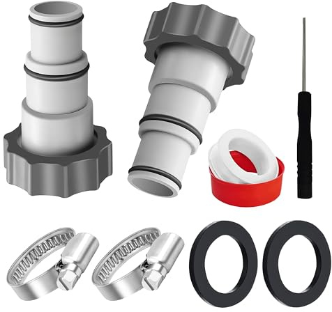 Gloryit Adaptateur Tuyau Piscine, Raccord pour Tuyau Piscine Ø 32 et 38 mm, Adaptateur Piscine, Intex Piscine Adaptateur A, Adaptateur de Tuyau