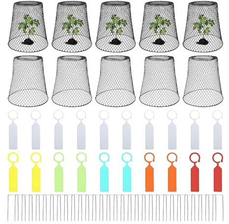 Mesh Plant Protectors – Plant Protection Grid – 10 Pieces Mesh Cages – Metal to Protect – Versatile Rabbits Chickens Squirrels Birds – Other Small Animals