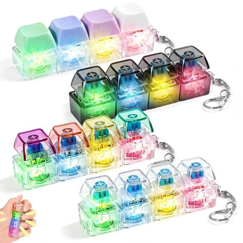 4 Pièce Clavier Anti Stress,Jouet Fidget Clavier Porte-Clés