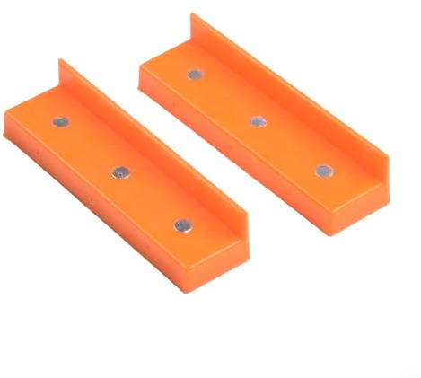 Mordazas suaves de tornillo de banco, 2 almohadillas magnéticas (no se desgastan) con ajuste estándar para tornillo de banco de 4/5/6 pulgadas (4 pulgadas naranja A)